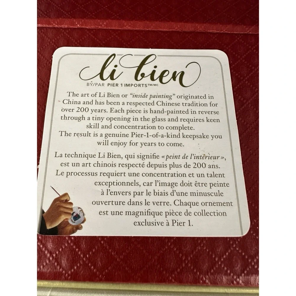 Pier 1 Inside Painted 2018 Li Bien Christmas Ornament Angel, w/Box